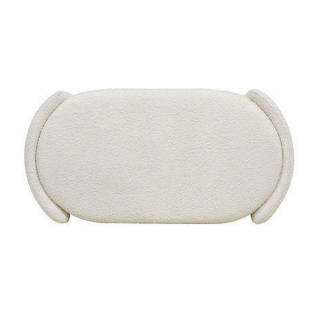 Fuji - Oval Storage Bench, Upholstered - Ivory White - Furniture Home Direct