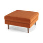 Amber - Square Upholstered Ottoman Linen - Furniture Home Direct