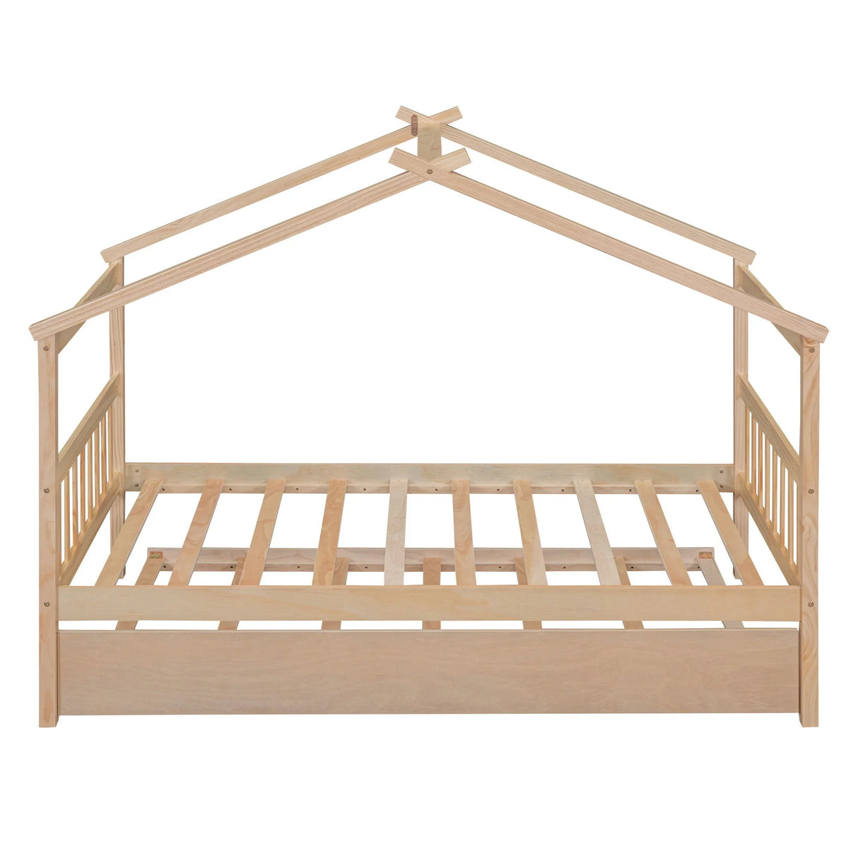Wooden House Bed With Twin Size Trundle - Furniture Home Direct