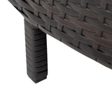 4 Piece Curved Wicker Patio Sectional with Coffee table - Gray - Furniture Home Direct