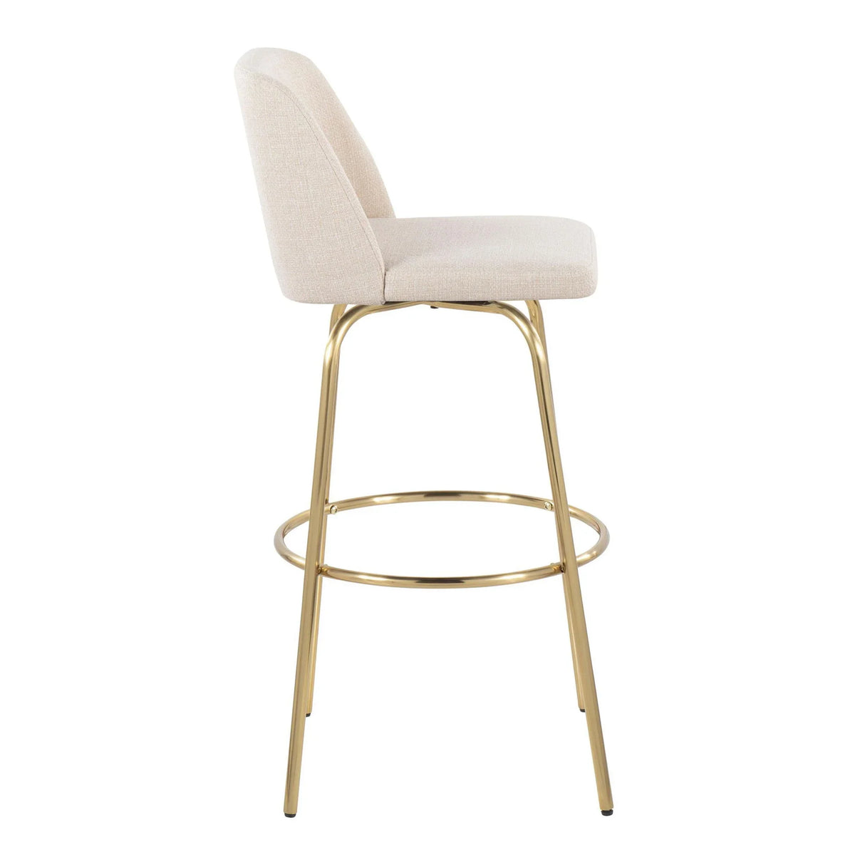 Toriano - Contemporary Fixed Height Barstool With Swivel And Round Footrest (Set of 2) - Furniture Home Direct