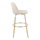 Toriano - Contemporary Fixed Height Barstool With Swivel And Round Footrest (Set of 2) - Furniture Home Direct