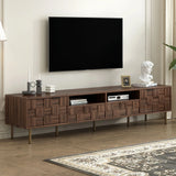 Mid Century TV Stand With 2 Drawers, Media Console Table For Tvs Up To 85'', Entertainment Center With Storage For Living Room - Dark Brown - Furniture Home Direct