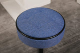 Counter Stool Set Round Upholstered Bar Stools Kitchen Blue - Furniture Home Direct