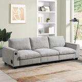 Sectional With Bluetooth Speaker Comfy Cloud Couch Set With Drop Down Table Cup Holders, USB Charger Storage Armrest Wide Seat Sofa - Furniture Home Direct