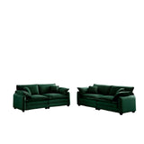Corduroy 2 Piece Living Room Set - Green - Furniture Home Direct