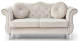 Stylish Flared Arm Loveseat - Furniture Home Direct
