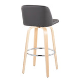 Toriano - Contemporary Fixed Height Barstool & Swivel With Round Footrest (Set of 2) - Furniture Home Direct