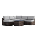Wicker Sectional Sofa With Cushions And Table - Furniture Home Direct