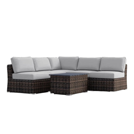 Wicker Sectional Sofa With Cushions And Table - Furniture Home Direct