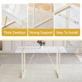 Dining Set with 7 Piece Table and Chairs Modern White - Furniture Home Direct