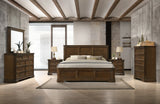 Queen Bed Set Dresser Nightstands Mirror Chest Walnut Brown - Furniture Home Direct