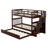 Stairway Bunk Bed With Storage And Guard Rail For Bedroom - Furniture Home Direct