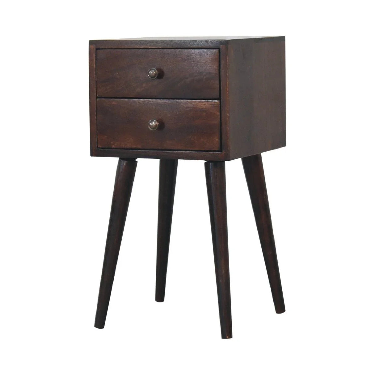 Mini 2 Drawer Nightstand - Walnut - Furniture Home Direct