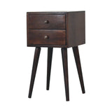 Mini 2 Drawer Nightstand - Walnut - Furniture Home Direct