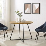 Modern Curved X Base Round Dining Table - English Ash - Furniture Home Direct