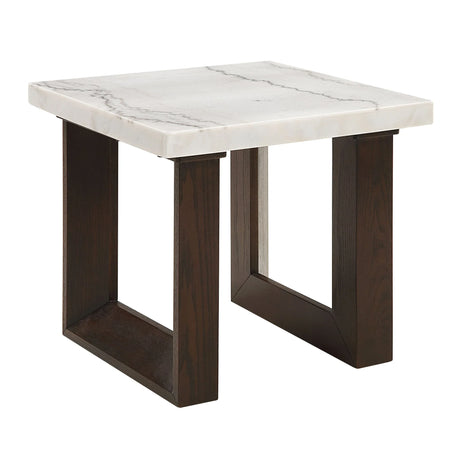 Edwyn - Natural Marble Top End Table - Furniture Home Direct