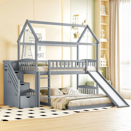 House Bunk Bed With Slide - Furniture Home Direct