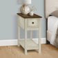 Accent End Table, 2 Tier, Narrow, Lamp, Storage Drawer, Charming Design - Furniture Home Direct