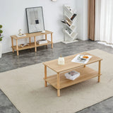 Modern 2 Tier Coffee Table With Open Storage Shelf For Living Room - Furniture Home Direct
