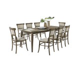 Bistro - Dining Table With Off White Fabric Dining Chairs - Furniture Home Direct