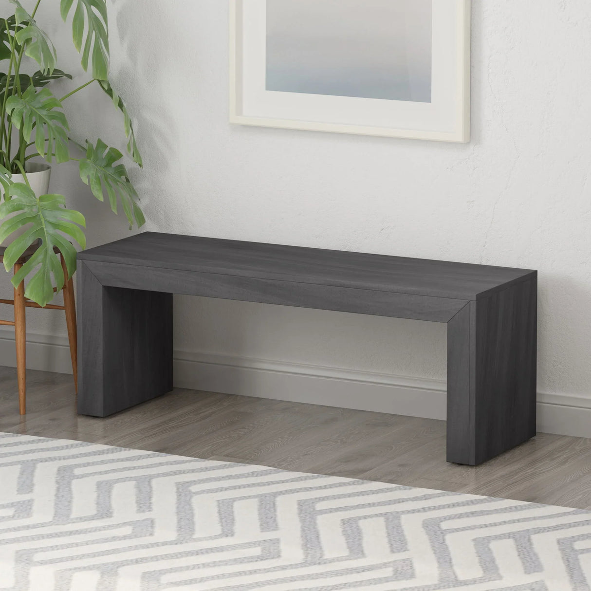 Acacia Wood Dining Bench, Farmhouse Style