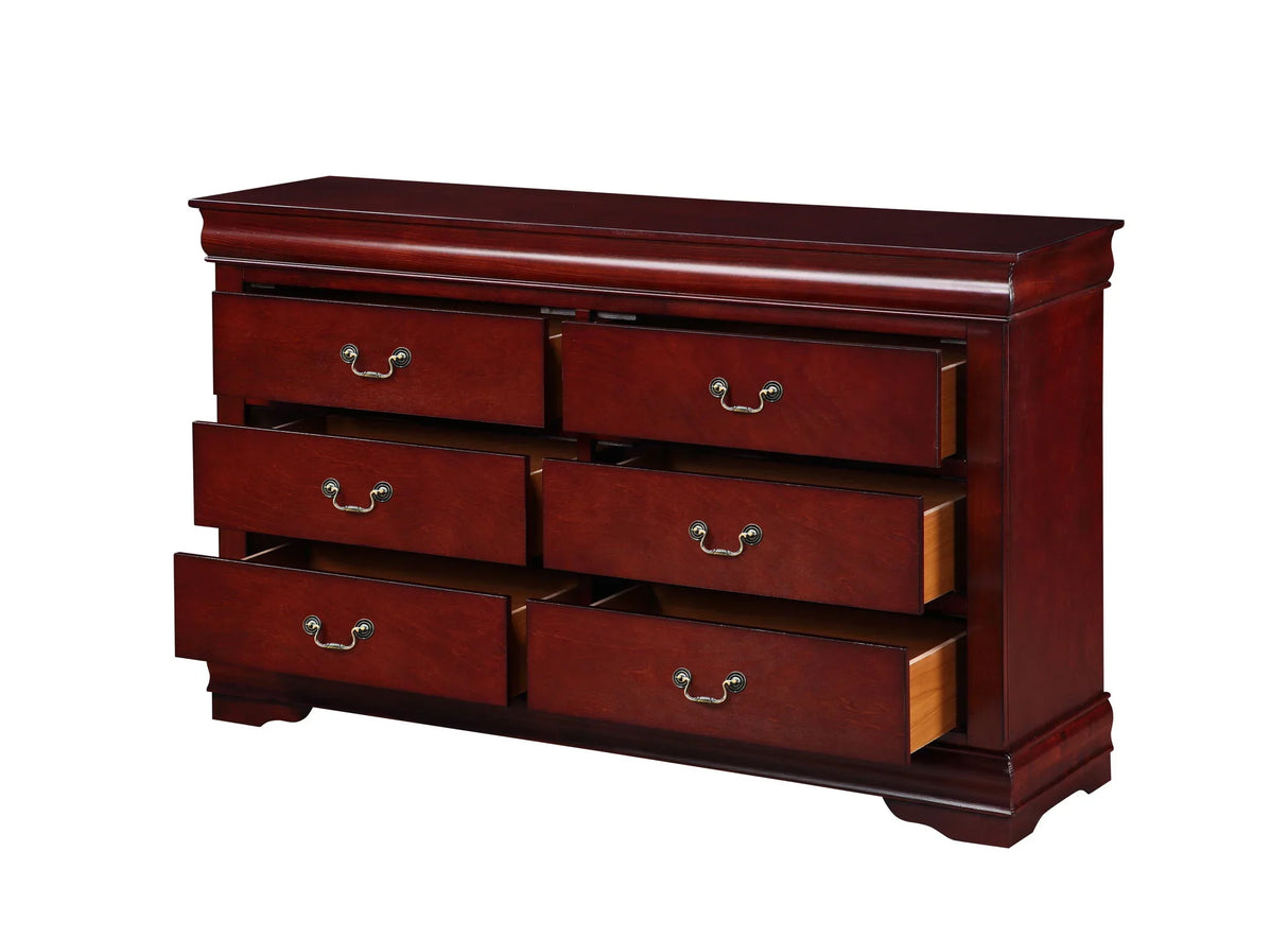 Louis Philippe - Bedroom Dresser, Sleek Design - Furniture Home Direct