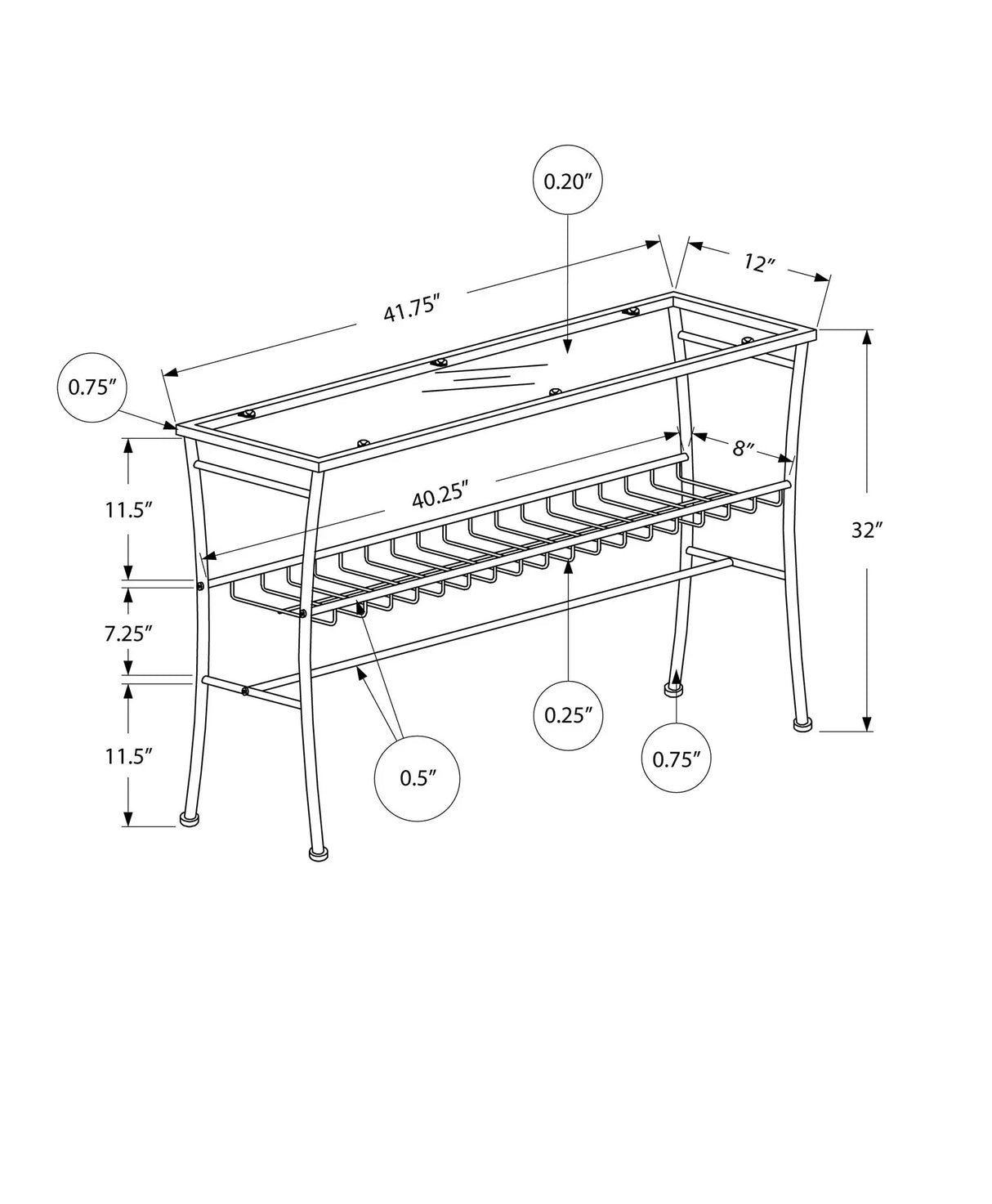 Accent Console Table For Entryway, Contemporary & Modern - Silver - Furniture Home Direct