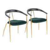 Vanessa - Contemporary Chair (Set of 2) - Gold / Green - Black - Furniture Home Direct