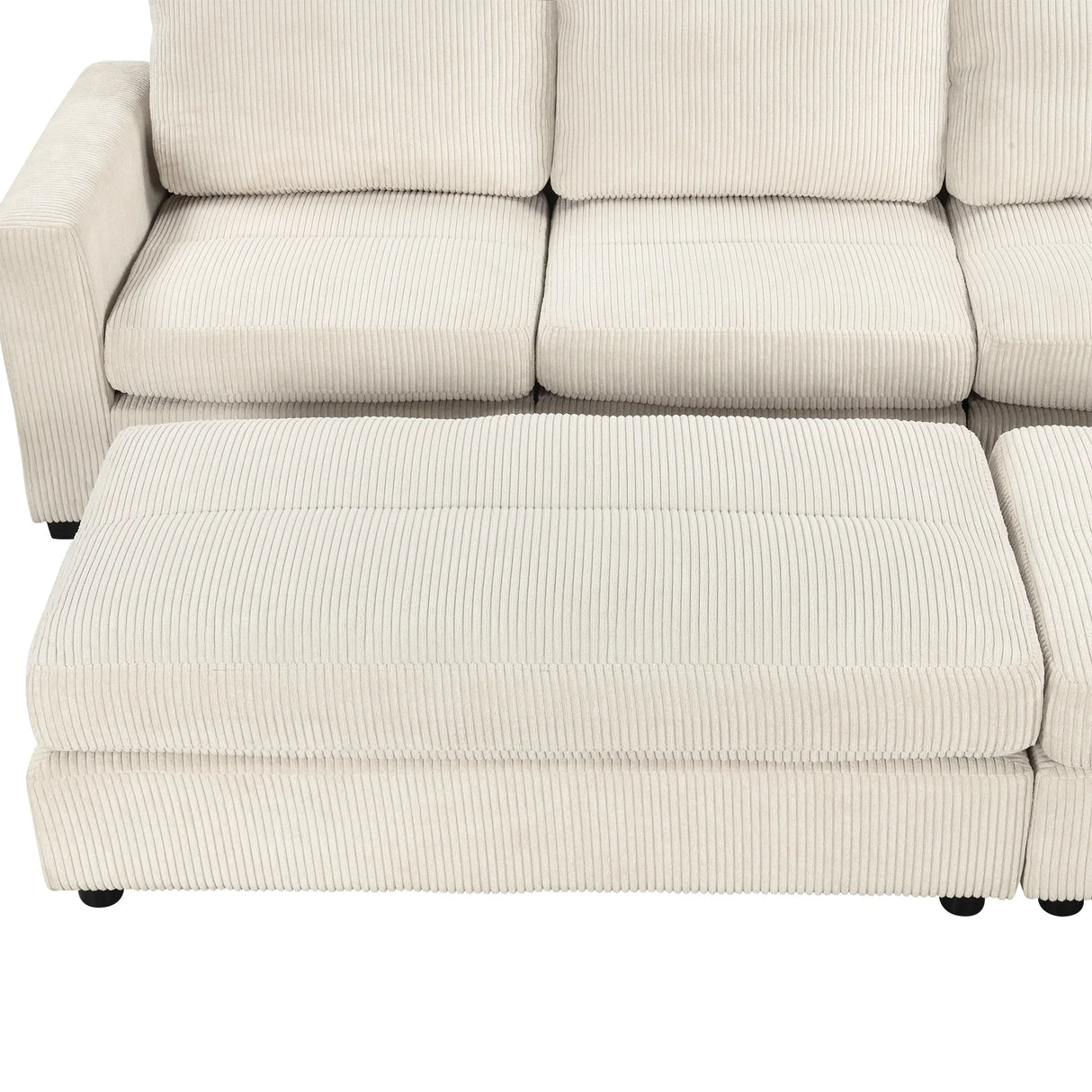 121.3" Modular Sleeper Sectional - Beige - Furniture Home Direct
