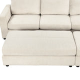 121.3" Modular Sleeper Sectional - Beige - Furniture Home Direct
