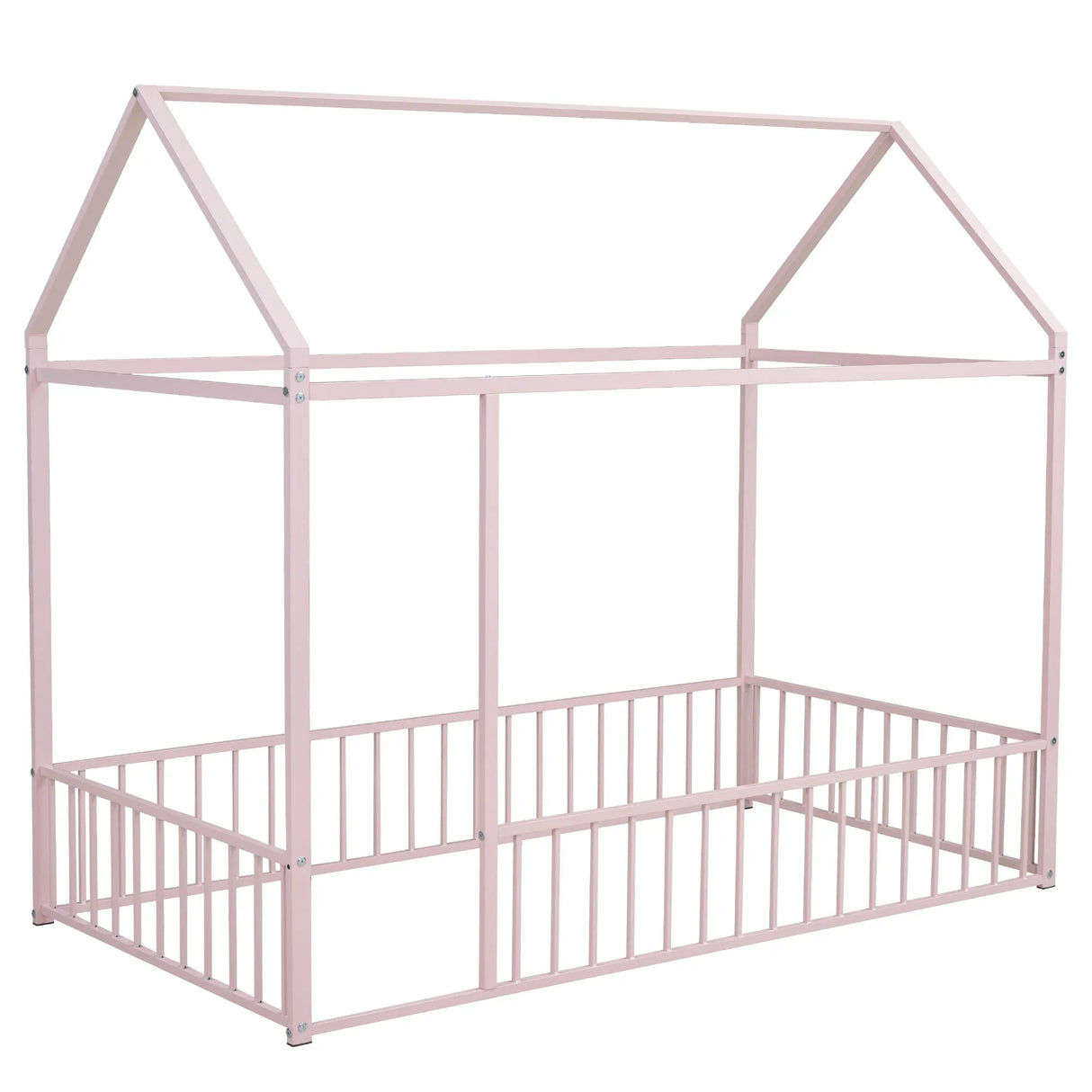 Metal Bed House Bed Frame With Fence - Furniture Home Direct