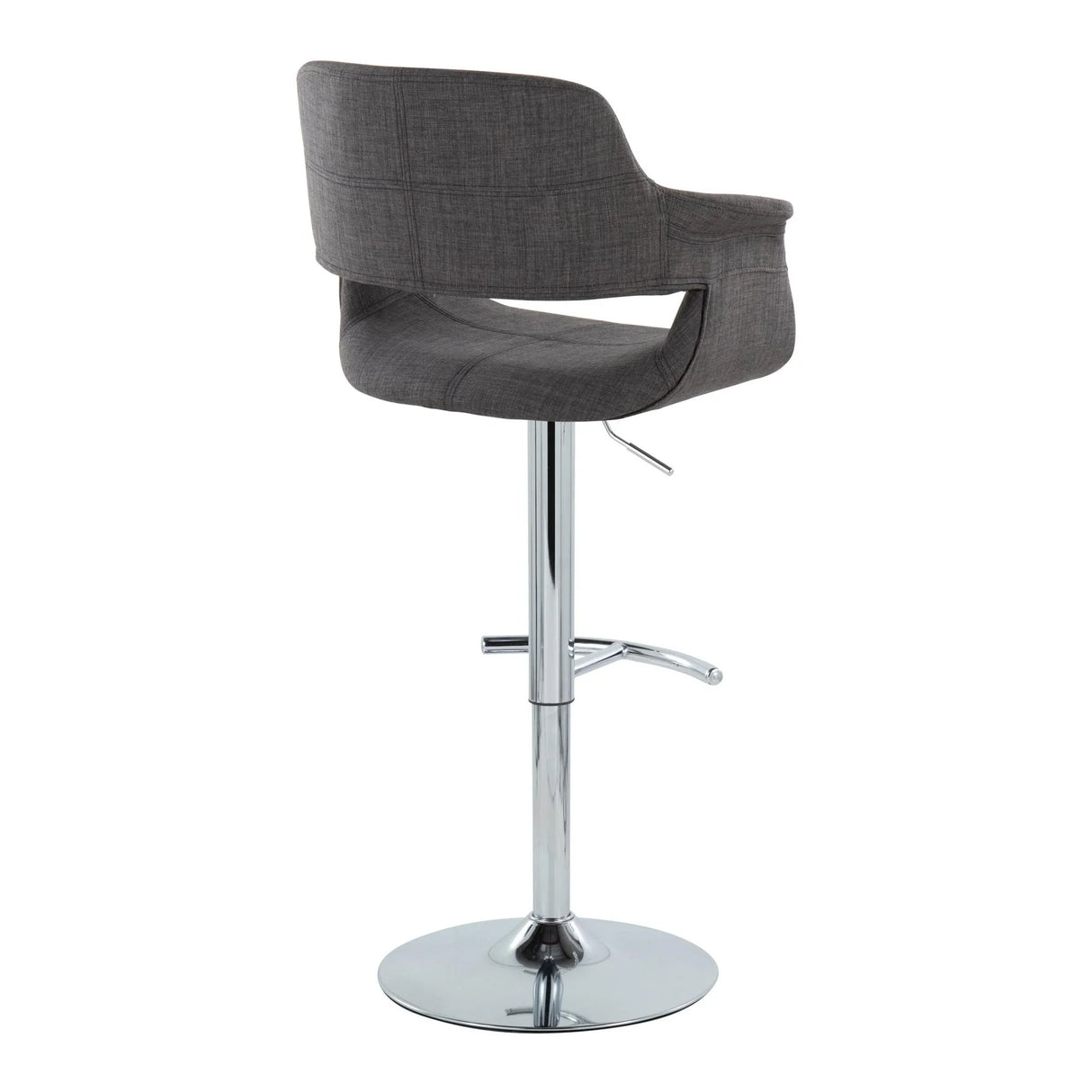 Vintage Flair - Mid Century Modern Adjustable Barstool With Swivel With Rounded T Footrest (Set of 2) - Furniture Home Direct