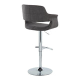 Vintage Flair - Mid Century Modern Adjustable Barstool With Swivel With Rounded T Footrest (Set of 2) - Furniture Home Direct