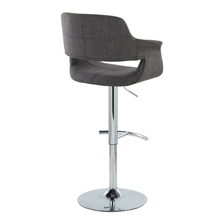 Vintage Flair - Mid Century Modern Adjustable Barstool With Swivel With Rounded T Footrest (Set of 2) - Furniture Home Direct