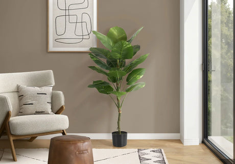54" Tall, Artificial Plant, Dieffenbachia Tree, Indoor, Faux, Fake, Floor, Greenery, Potted, Real Touch, Decorative - Green / Black - Furniture Home Direct