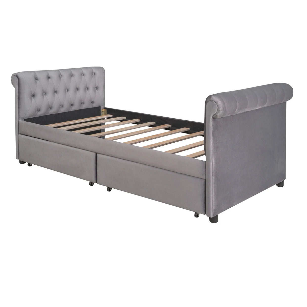Upholstered Daybed, Wood Slat Support - Furniture Home Direct
