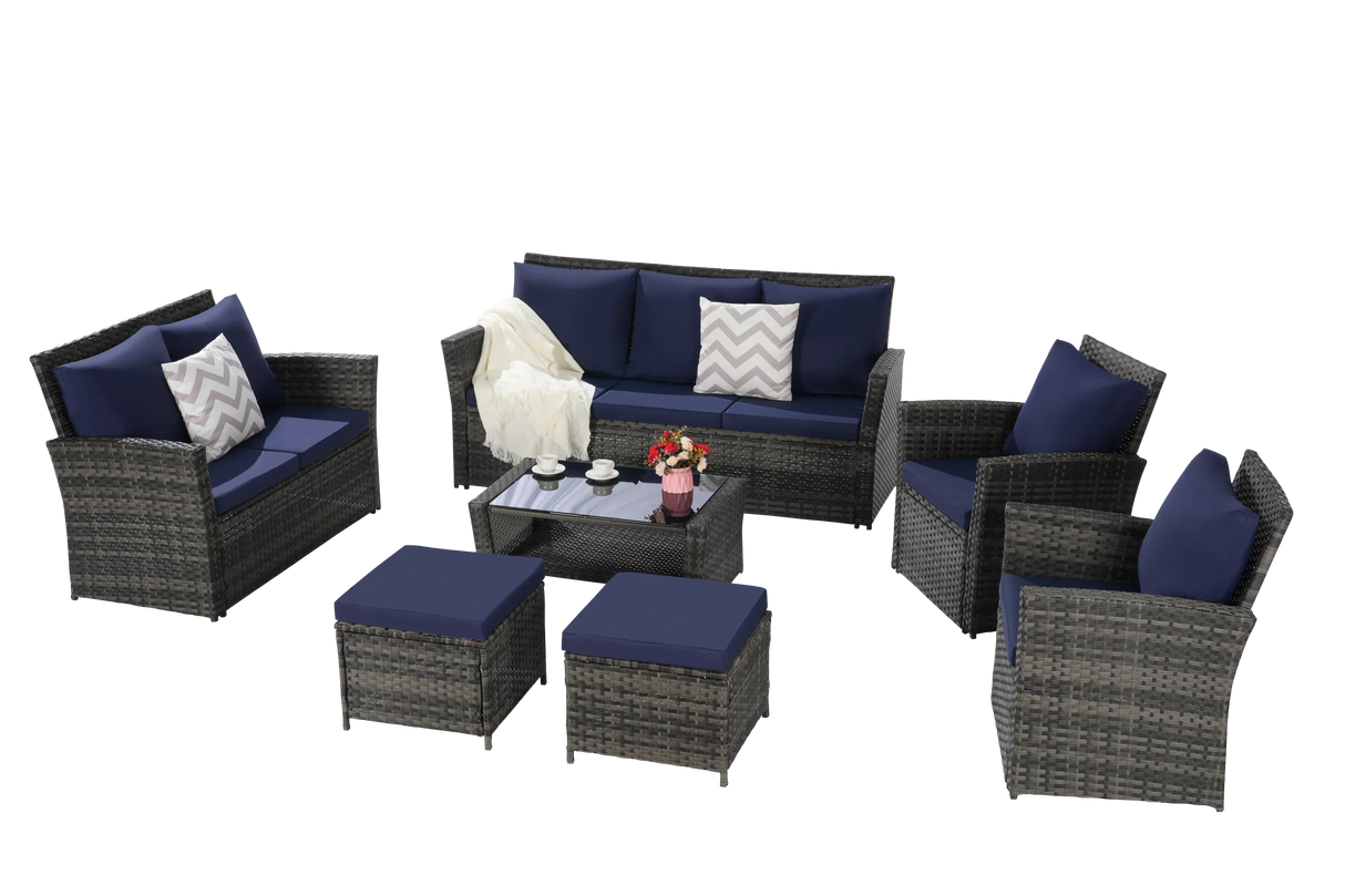 7 PC Rattan Outdoor Set - Furniture Home Direct