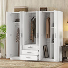 6 Doors Wardrobe Storage For Bedroom, With Big Drawers - Furniture Home Direct
