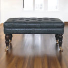 Buffalo - Leather Ottoman With Castor Legs - Furniture Home Direct