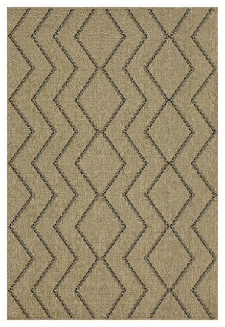Earth - Indoor / Outdoor Polypropylene Area Rug - Jute / Black - Furniture Home Direct