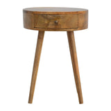 Nordic Chestnut Circular Nightstand - Furniture Home Direct
