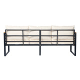 3-piece Outdoor Acacia Wood and Metal Patio Set - Furniture Home Direct