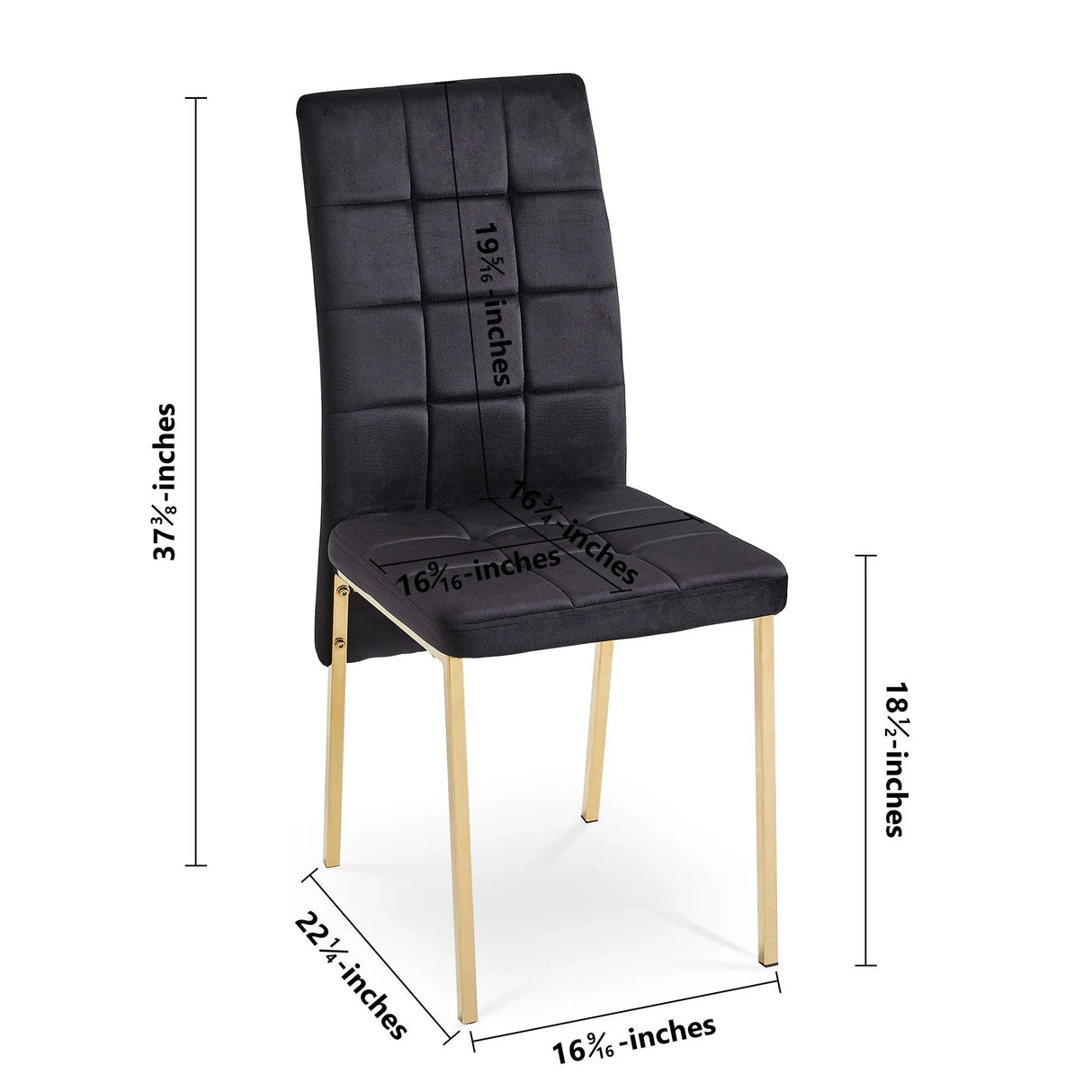 Velvet High Back Nordic Dining Chair Modern Chair With Golden Color Legs - Furniture Home Direct
