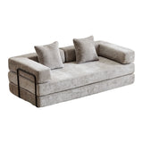 Convertible Floor Sofa Bed With Pillow Back Support Armrest - Furniture Home Direct