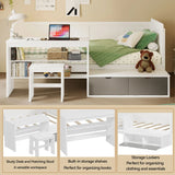 Daybed With Storage Shelves And Lockers, Multi Functional Bed With Study Desk And Matching Stool - Furniture Home Direct