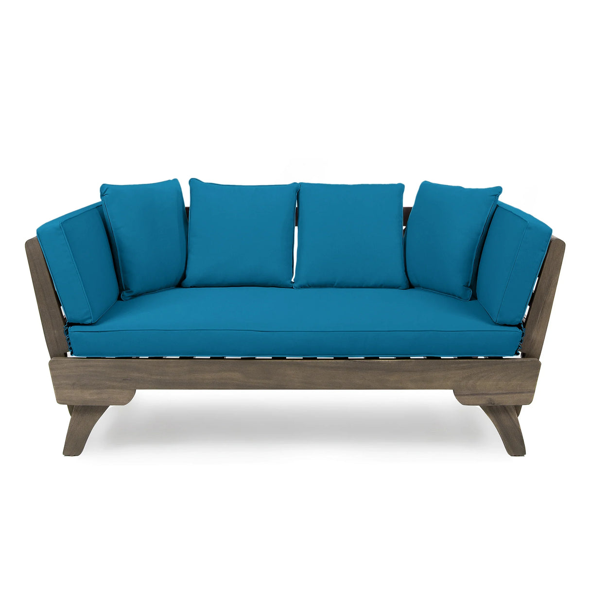 Outdoor Sofa With Wood Frame - Blue - Furniture Home Direct
