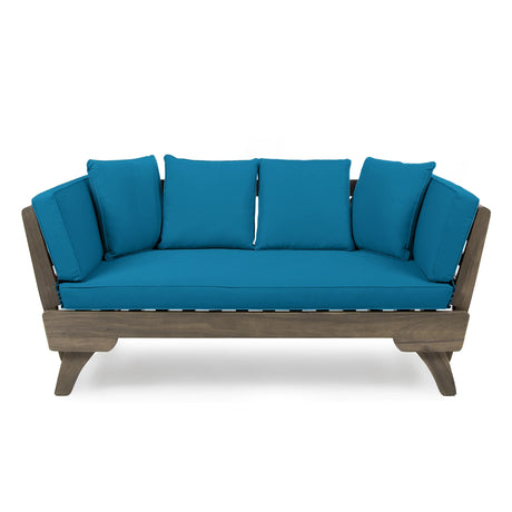 Outdoor Sofa With Wood Frame - Blue - Furniture Home Direct