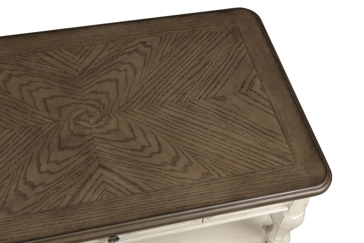 Chairside Table With Storage - Antique White - Furniture Home Direct