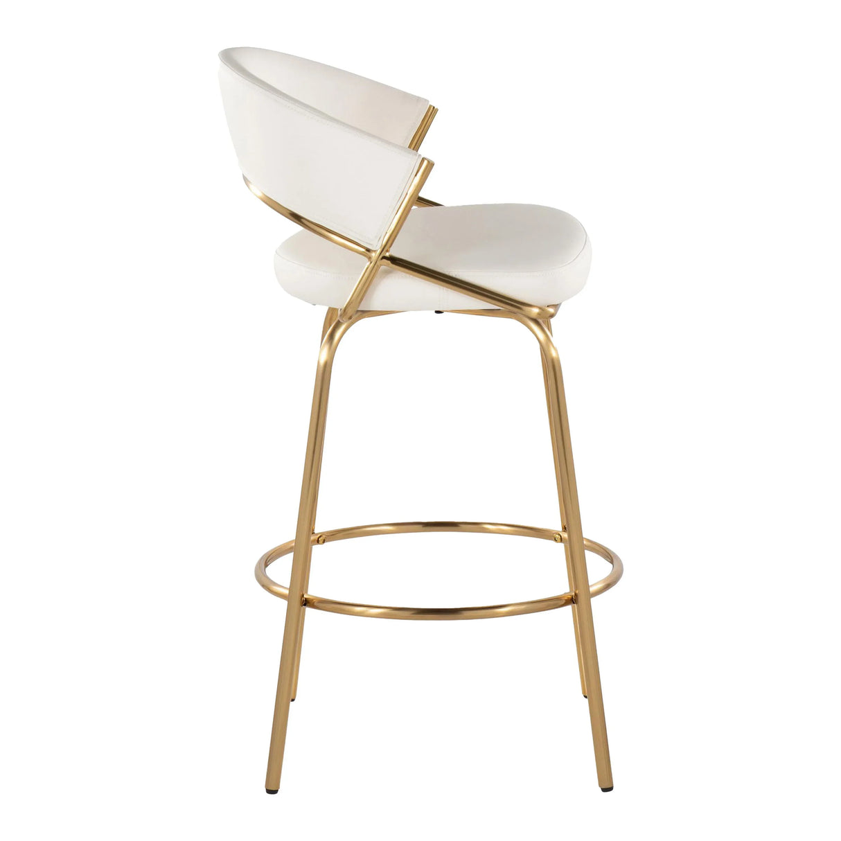 Jie - Glam Fixed Height Counter Stool (Set of 2) - Furniture Home Direct
